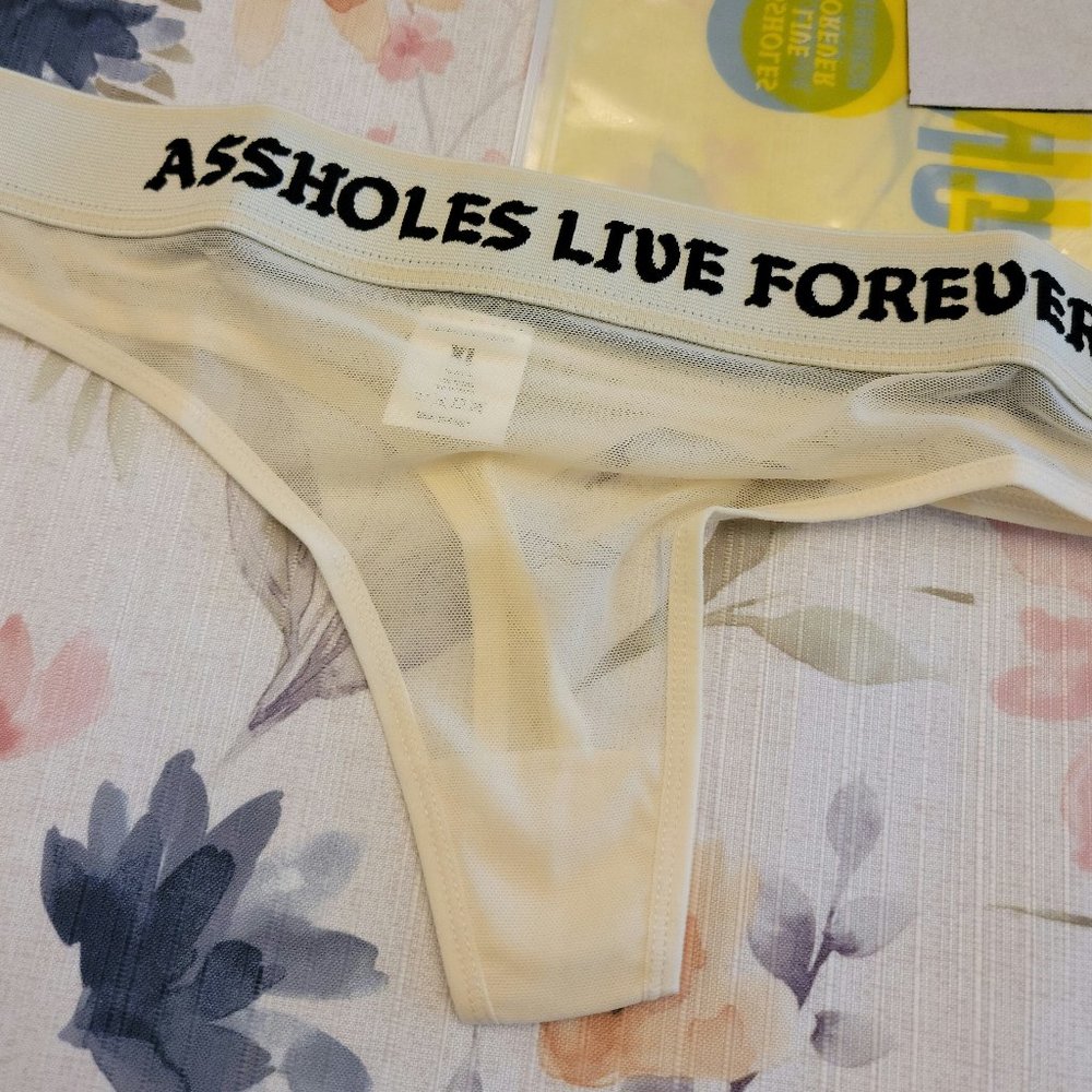 Assholes Live Forever thong sz XL ALF Linda Finegold NWOT